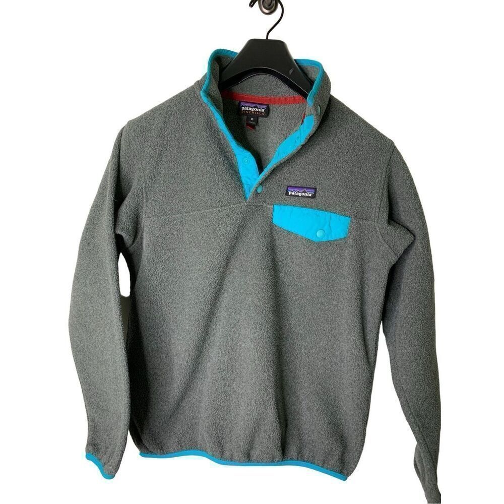 Patagonia Synchilla snap T fleece pullover gray women's size XS